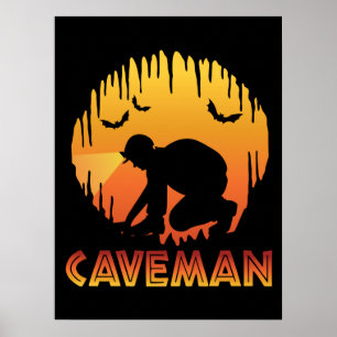 Grottman - Lustigt Cave Speleology Poster
