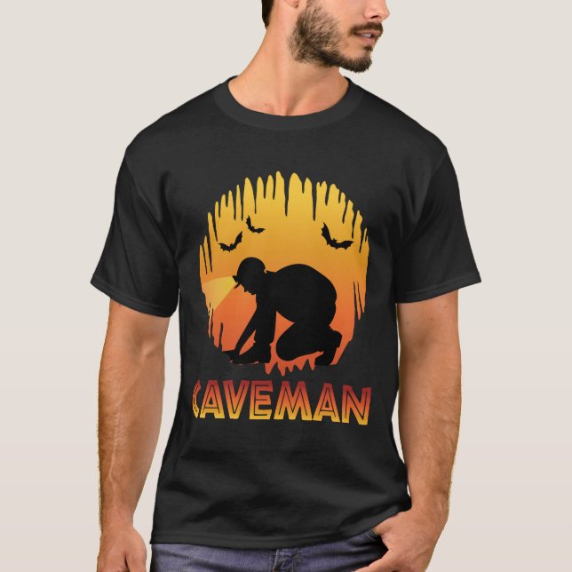 Grottman - Lustigt Cave Speleology T Shirt (Framsida)