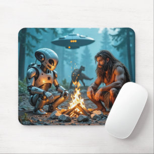 Grottman och Alien Robot by a Campfire Musmatta