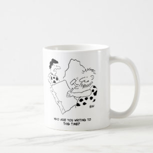 Grottman Skriva en Brev-Tecknad Kaffemugg