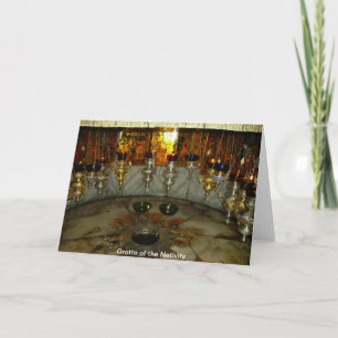 Grotto av nativityen helgkort