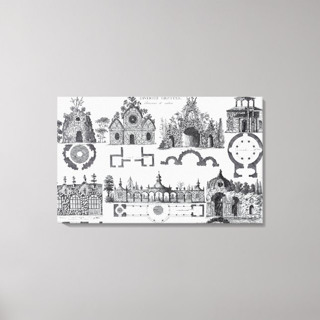 Grotto-design från Jardins Anglo-Chinois av Geo Canvastryck (Framsida)