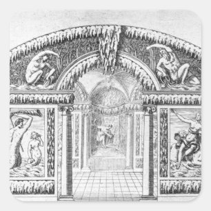 Grotto design från "The Gardens of Wilton", public Fyrkantigt Klistermärke