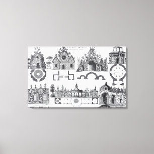 Grottoen planlägger från "Jardins som är Canvastryck