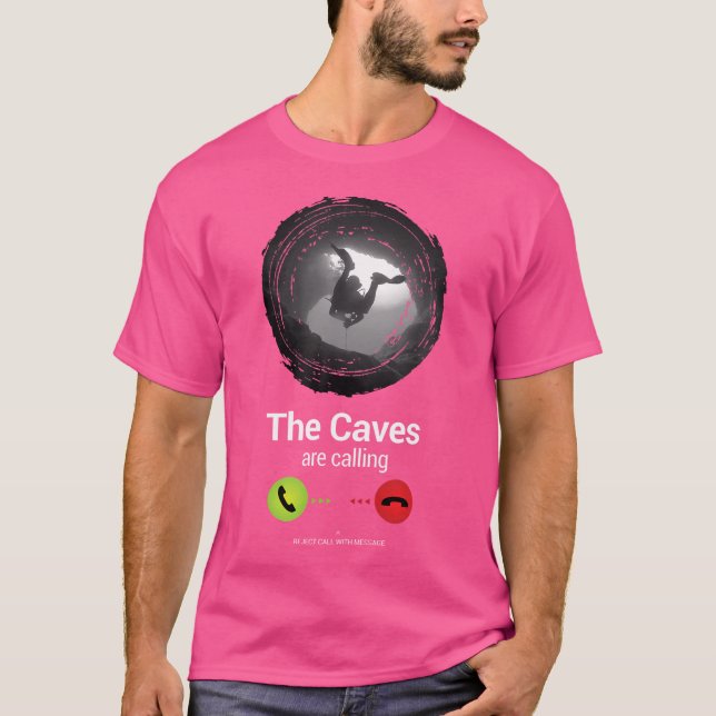 Grottorna kallar sig för att dyka upp i havet. t shirt (Framsida)