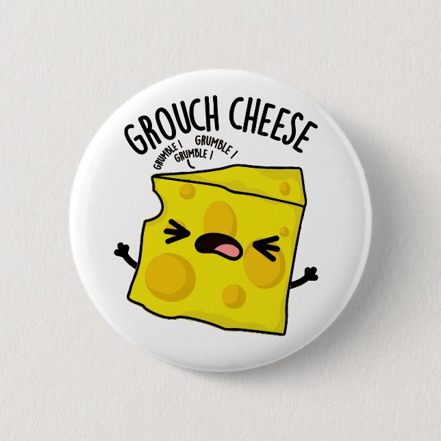 Grou-ost Funny Cheese Pun Knapp (Framsida)