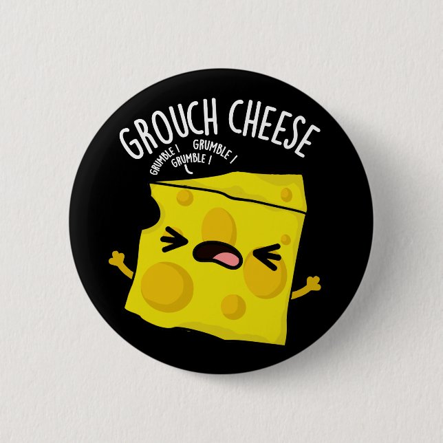 Grou-ost Funny Cheese Pun Mörk BG Knapp (Framsida)