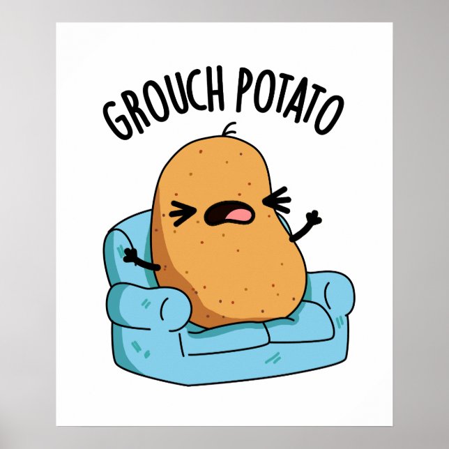 Grouch Potato Funny Veggie Puns Poster (Framsidan)