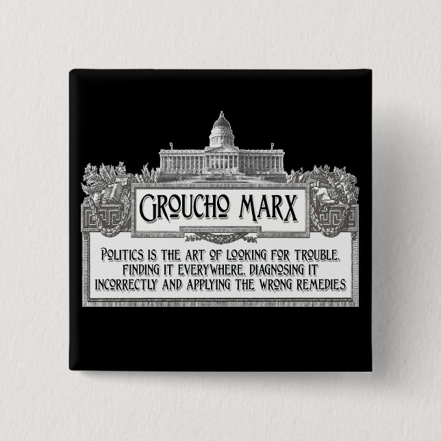 Groucho Marx på politik Knapp (Framsida)