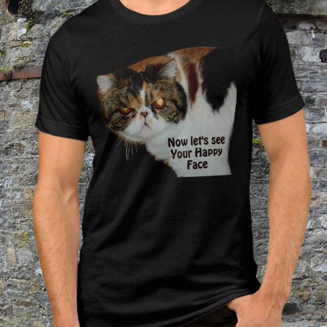 Grouchy Grumpy Cat Inte så Lycklig Funny T Shirt (Skapare uppladdad)