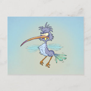 Grouchy Hummingbird vycard Vykort