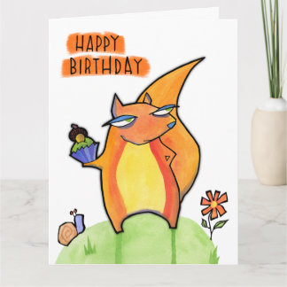 Grouchy Squirrel Birthday Big Card Kort