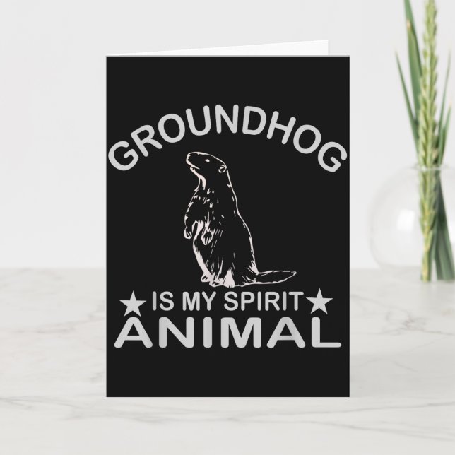 Ground Hog Is My Spirit Animal Funny Woodchuck Gro Kort (Framsida)