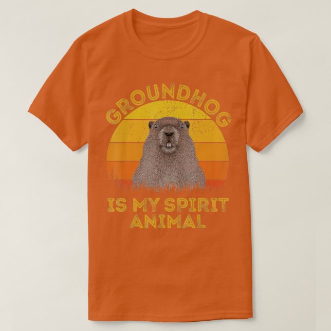 Ground Hog Is My Spirit Animal Retro Groundhog Day T Shirt (Design framsida)