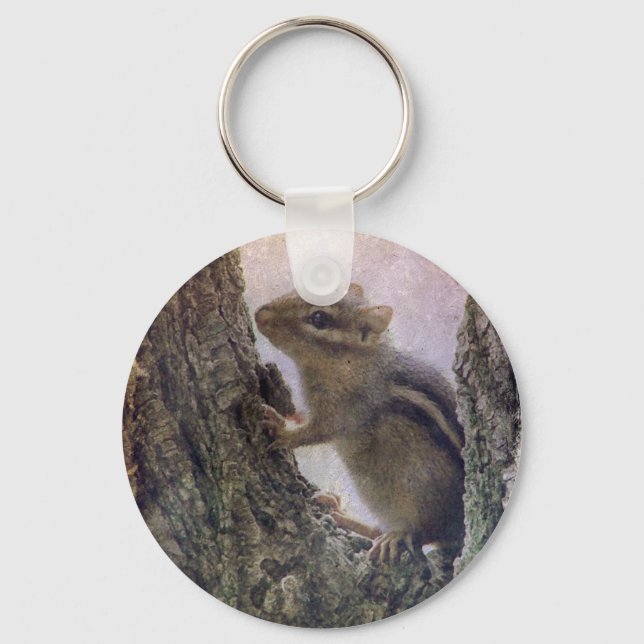 Ground Squirrel Grunge Nyckelring (Framsida)
