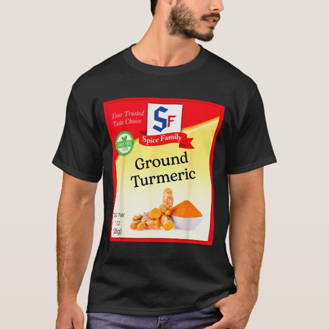 Ground Turmeric Condiment Costume Holiday Sce Cost T Shirt (Framsida)