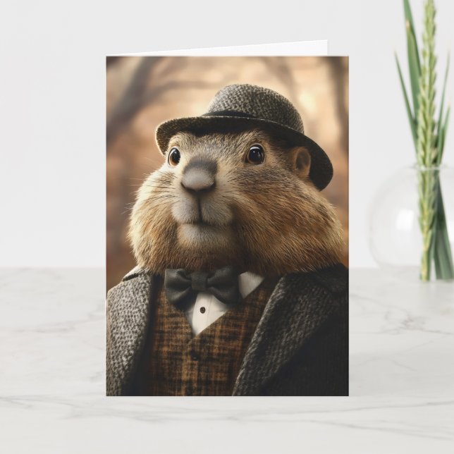 Groundhof Funny gentleman Helgkort (Framsida)