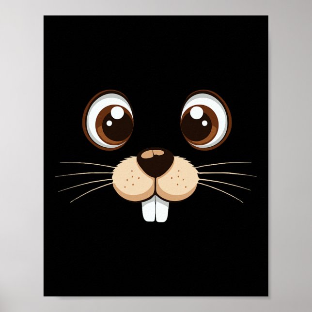 Groundhog Ansikte Costume Kids Groundhog Day Hallo Poster (Framsidan)