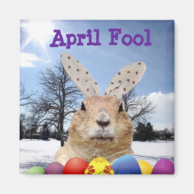 Groundhog April-dag Magnet (Framsidan)