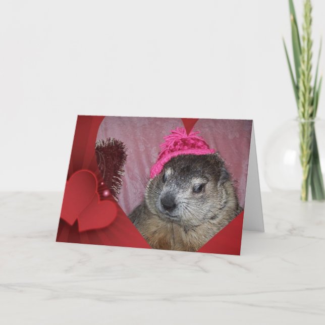 Groundhog Clara valentin kort för dag (Framsida)