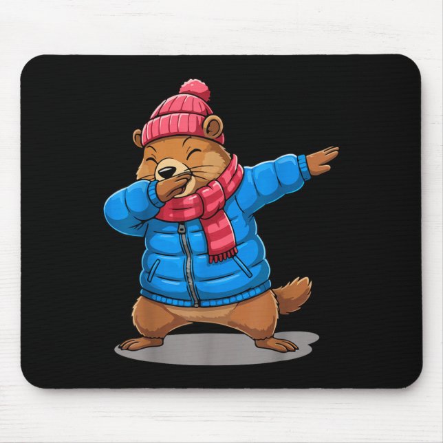 Groundhog Dabbing Groundhog Funny February 2 Groun Musmatta (Framsidan)