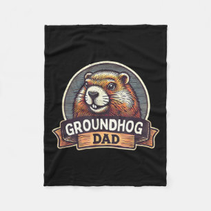 Groundhog Dad Tröja Groundhog Älskare Groundhogs _ Fleecefilt