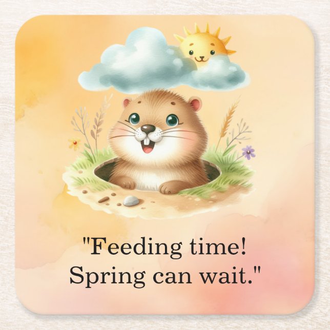 Groundhog Dag-temat pappra tallrikar Underlägg Papper Kvadrat (Framsidan)