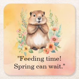 Groundhog Dag-temat pappra tallrikar Underlägg Papper Kvadrat