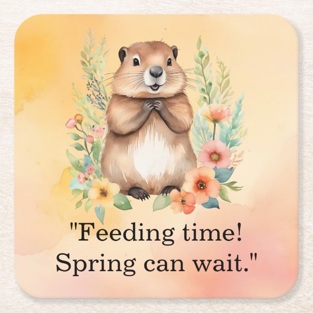 Groundhog Dag-temat pappra tallrikar Underlägg Papper Kvadrat (Framsidan)