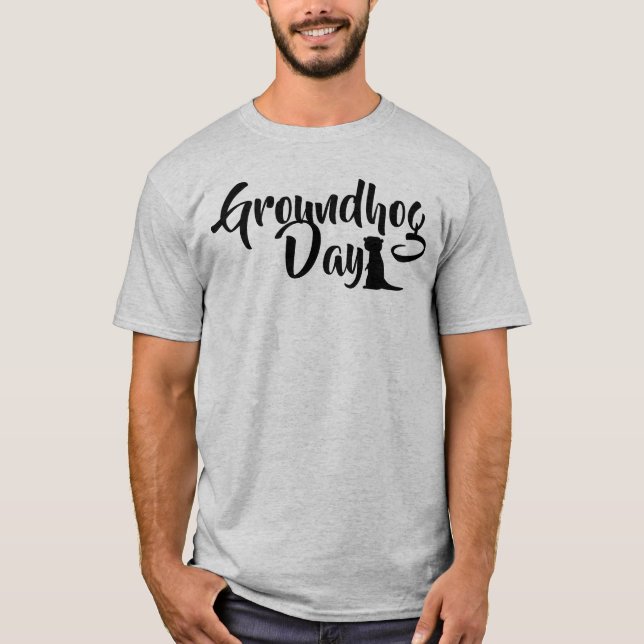 Groundhog-dagen med markskugga t shirt (Framsida)