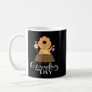Groundhog Day 2021 Lycklig Ground Hog Funny Manar Kaffemugg