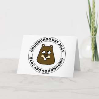 Groundhog Day 2025 med Groundhog ansikte Card Kort