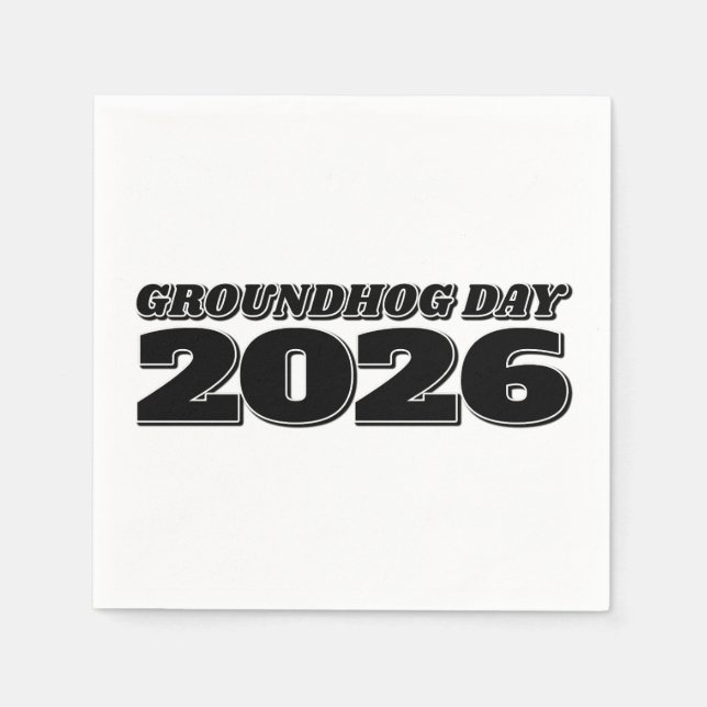 Groundhog Day 2026 Pappersservett (Framsidan)