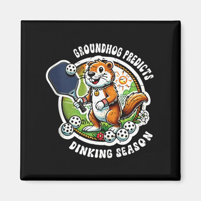 Groundhog Day 2 feb Humor Dinking Säsong Rollig P Magnet (Framsidan)