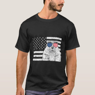 Groundhog Day 4:e juli Djuren amerikanska Flagga T Shirt