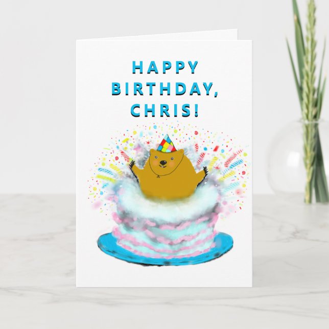 Groundhog Day Birthday Card Kort (Framsida)