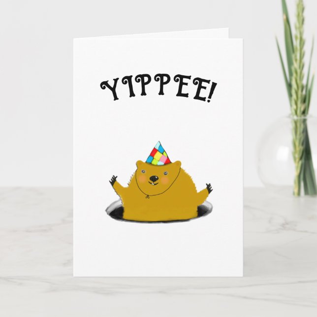 Groundhog Day Birthday Card Kort (Framsida)