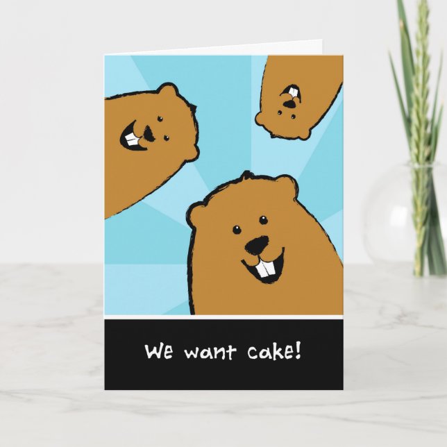 Groundhog Day Birthday Card Search for Cake Kort (Framsida)