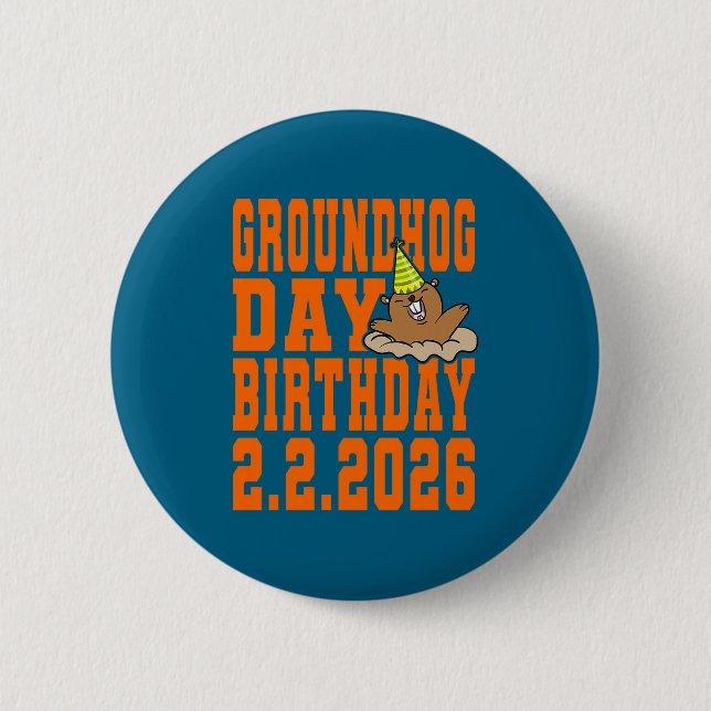 Groundhog Day Birthday February 2nd 2026 Party Ora Knapp (Framsida)