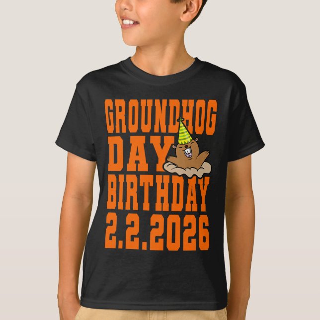 Groundhog Day Birthday February 2nd 2026 Party Ora T Shirt (Framsida)