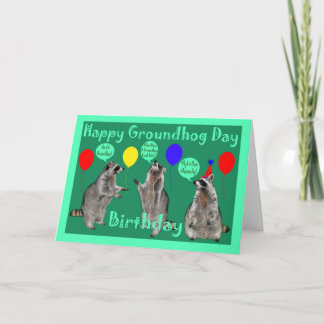 Groundhog Day Birthday Greeting Card Kort