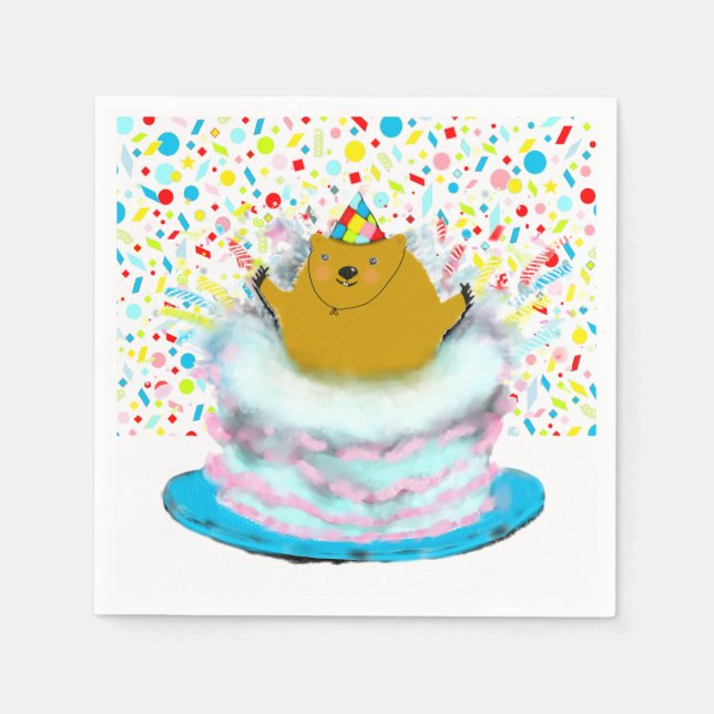 Groundhog Day Birthday Pappersservett (Framsidan)