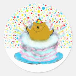 Groundhog Day Birthday Runt Klistermärke