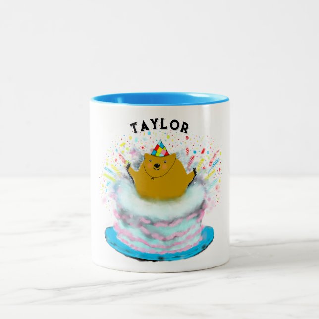 Groundhog Day Birthday Två-Tonad Mugg (Center)