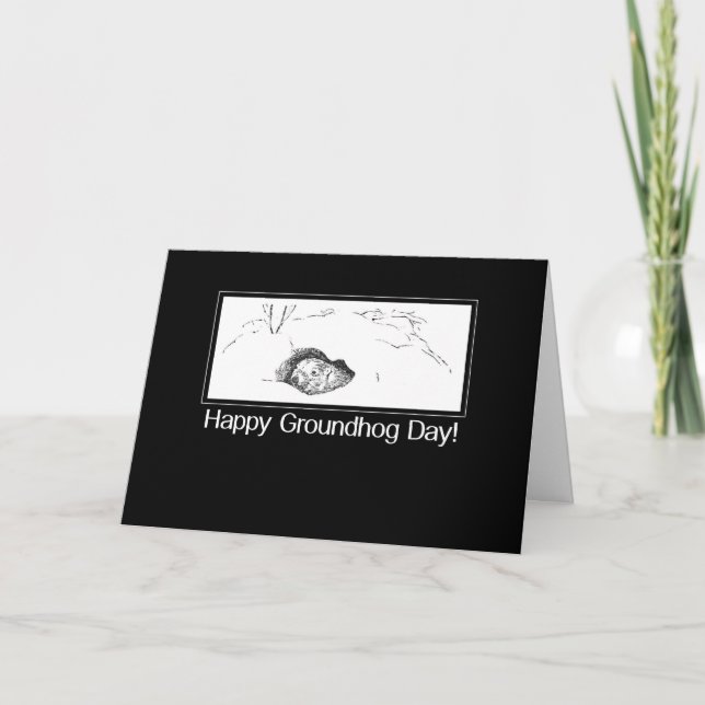 Groundhog Day Black and White Kort (Framsida)