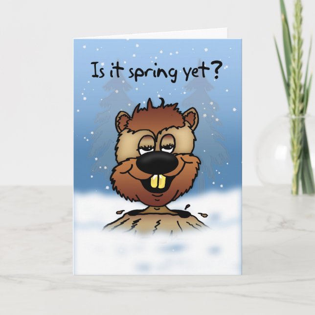 Groundhog Day Card - är det Vår än? Kort (Framsida)