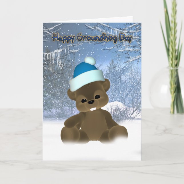 Groundhog Day Card - här är till en Tidigt Vår Kort (Framsida)