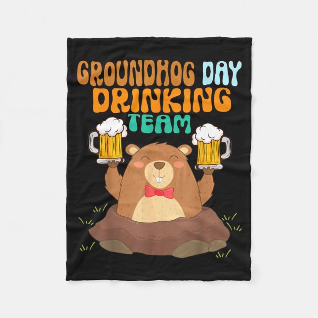 Groundhog Day Drickande Lag Roligt  Fleecefilt (Framsidan)