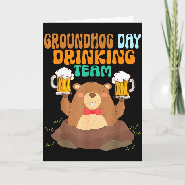 Groundhog Day Drickande Lag Roligt  Kort (Framsida)