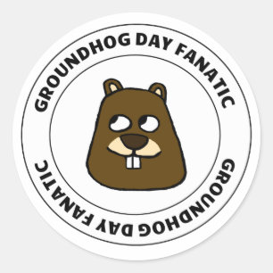 Groundhog Day Fanatic Runt Klistermärke